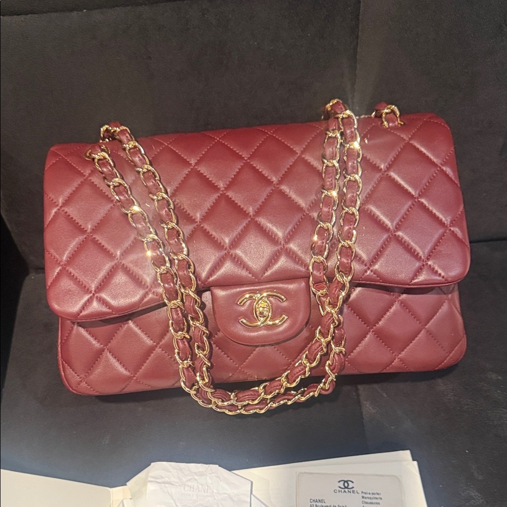 CHANEL Burgundy Quilted Shoulder Bag - Picture 7 of 15